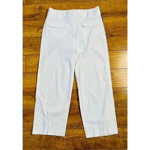 Vintage Y2K Dress Barn Women's Size 8 Cropped Capris Pants Casual White